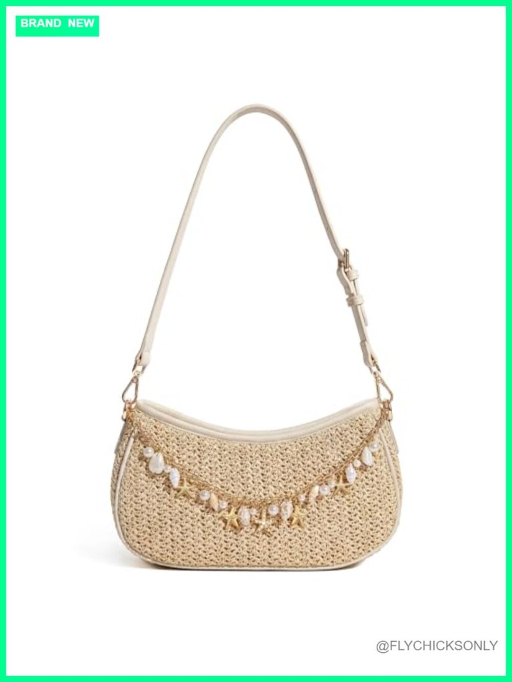 Straw Shoulder Bag Women Raffia Woven Summer Beach Shell Vacation Purse